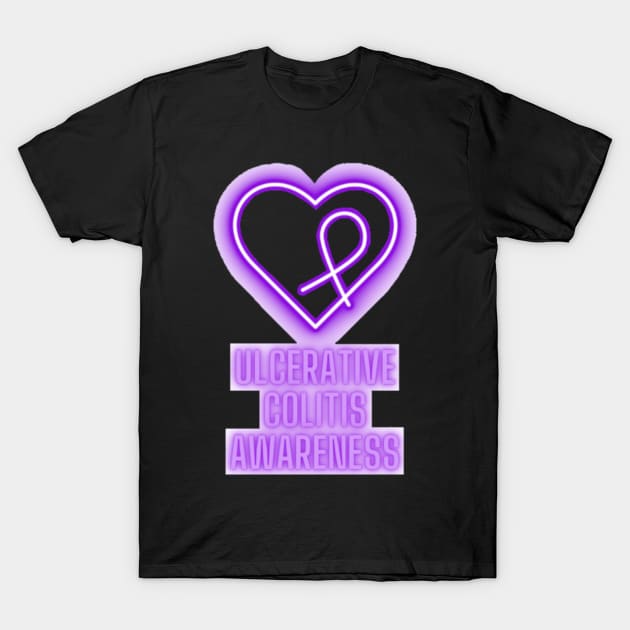 Neon Purple Ulcerative Colitis Awareness T-Shirt by CaitlynConnor